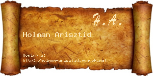 Holman Arisztid névjegykártya